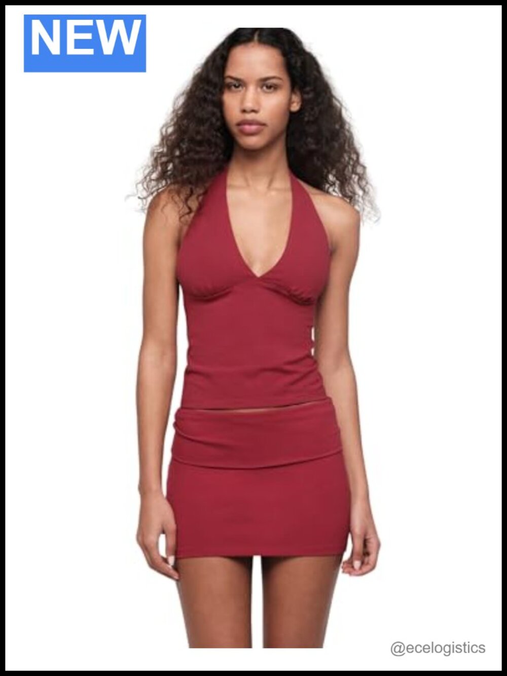 Organic Cotton Spandex Foldover Mini Skirt Low Rise Slim Fit